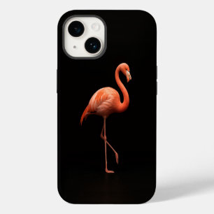 Black 4 Luxe iPhone 14 Mate, rosa Flamingo Hülle