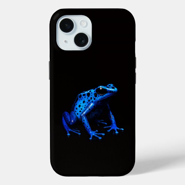 Black 4 Luxe iPhone 15 Case, Blue Frog Case-Mate iPhone Hülle (Rückseite)