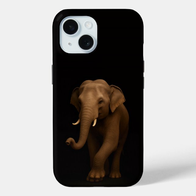 Black 4 Luxe iPhone 15 Case, Indian Elephant Case-Mate iPhone Hülle (Rückseite)