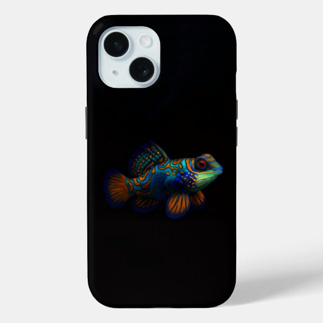 Black 4 Luxe iPhone 15 Case, Mandarin Dragonet Case-Mate iPhone Hülle (Rückseite)
