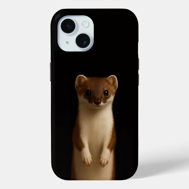Black 4 Luxe iPhone 15 Case-Mate, Elegant Weasel  Case-Mate iPhone Hülle (Rückseite)