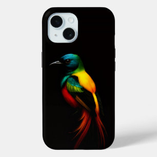 Black 4 Luxe iPhone 15 Case-Mate, Rainbow Bird Case-Mate iPhone Hülle