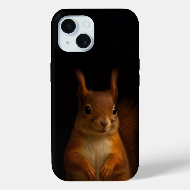 Black 4 Luxe iPhone 15 Case-Mate, Red Squirrel Case-Mate iPhone Hülle (Rückseite)