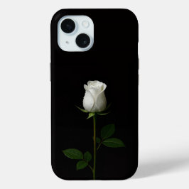 Black 4 Luxe iPhone 15 Case, Pure White Rose Case-Mate iPhone Hülle