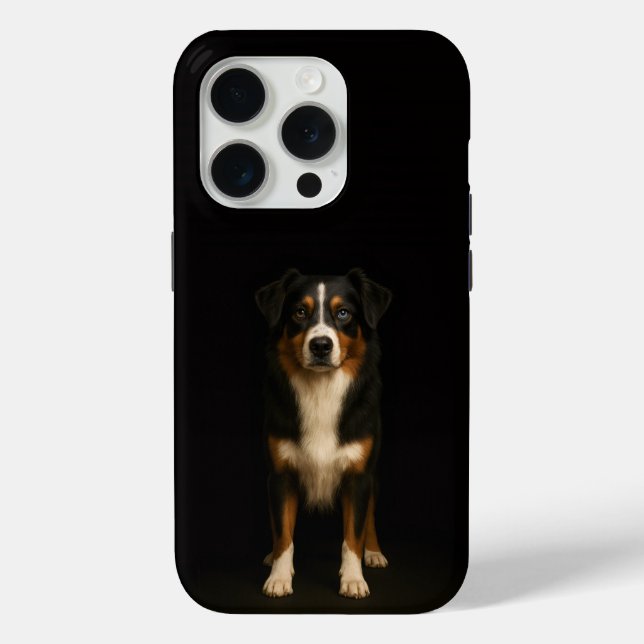 Black 4 Luxe iPhone 15 Pro Mate, Aussie Shepherd Case-Mate iPhone Hülle (Rückseite)