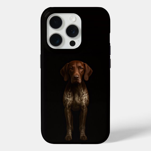 Black 4 Luxe iPhone 15 Pro Mate, German Pointer Case-Mate iPhone Hülle (Rückseite)