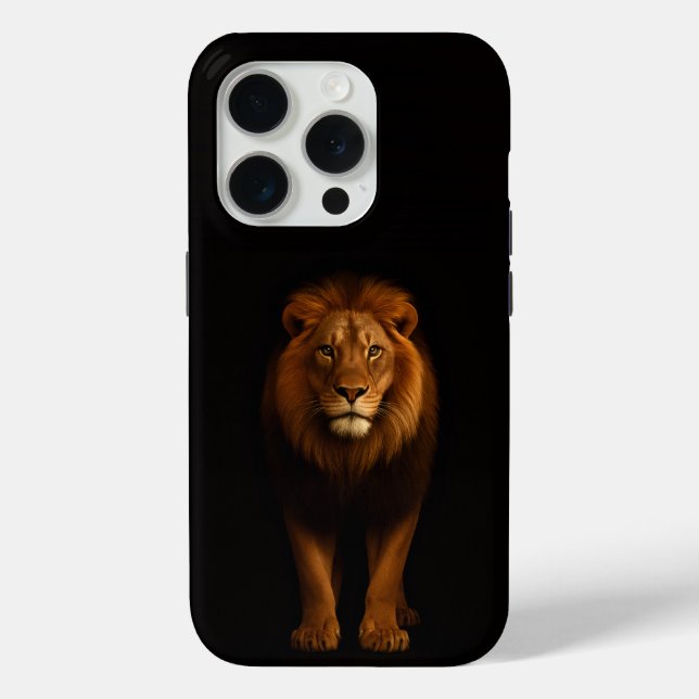 Black 4 Luxe iPhone 15 Pro Mate, Majestic Lion Case-Mate iPhone Hülle (Rückseite)