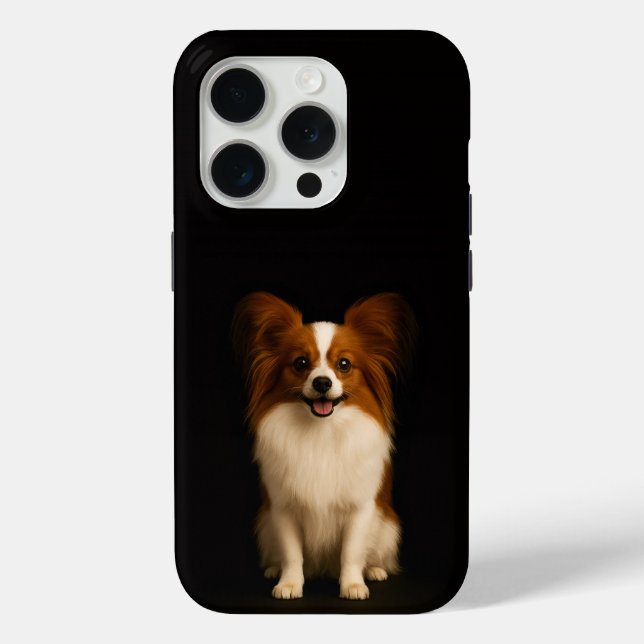 Black 4 Luxe iPhone 15 Pro Mate Refined Papillon Case-Mate iPhone Hülle (Rückseite)