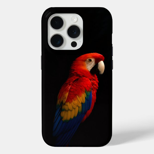 Black 4 Luxe iPhone 15 Pro Mate, Scarlet Parrot Case-Mate iPhone Hülle (Rückseite)