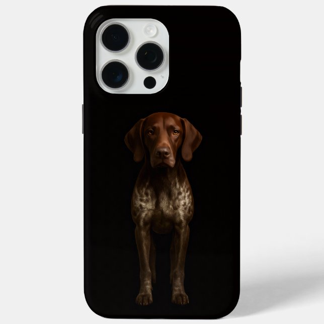 Black 4 Luxe iPhone 15 Pro Max, German Pointer Dog Case-Mate iPhone Hülle (Rückseite)