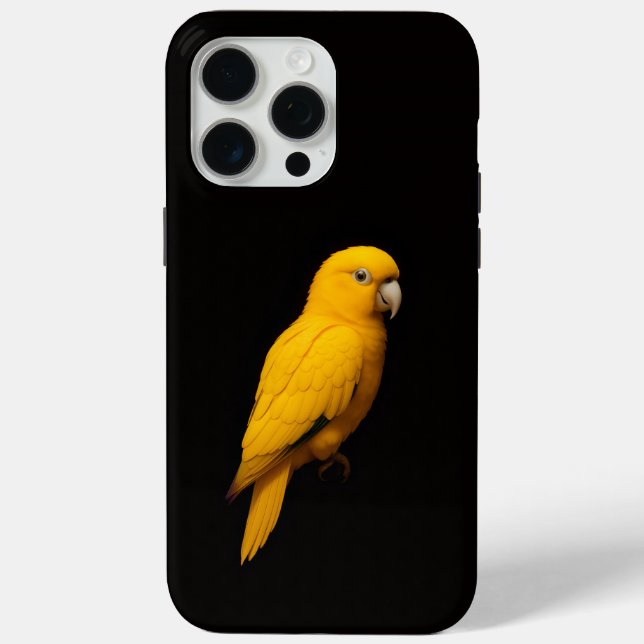 Black 4 Luxe iPhone 15 Pro Max, Golden Parakeet Case-Mate iPhone Hülle (Rückseite)