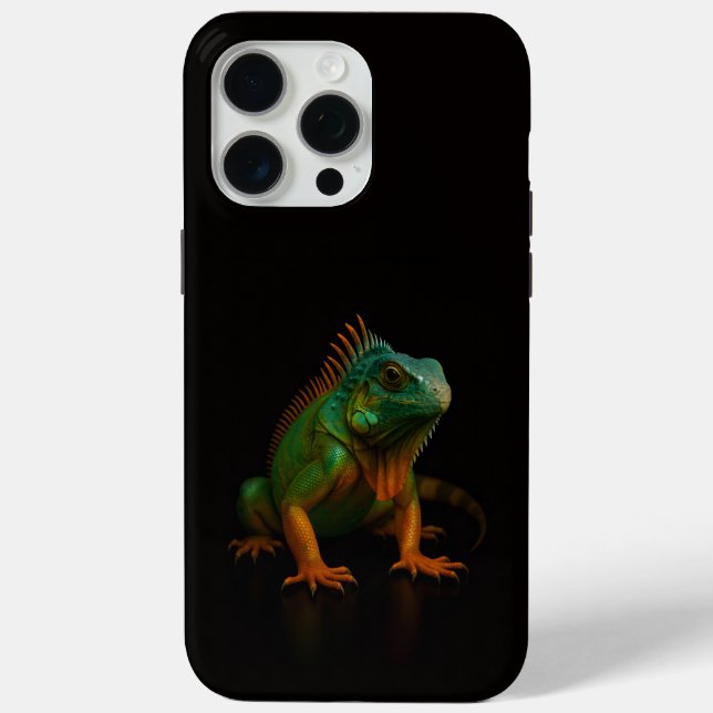 Black 4 Luxe iPhone 15 Pro Max, Green Iguana Case-Mate iPhone Hülle (Rückseite)
