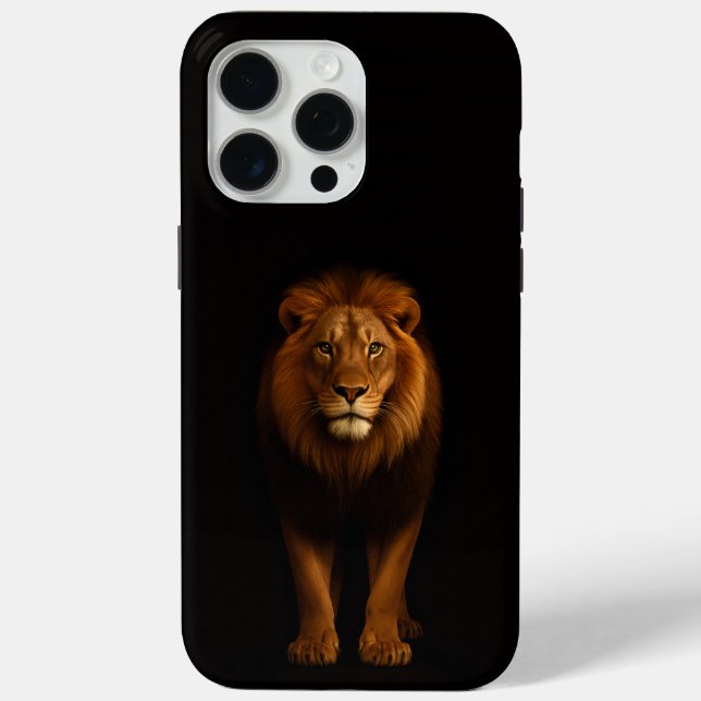 Black 4 Luxe iPhone 15 Pro Max, Majestic Lion Case-Mate iPhone Hülle (Rückseite)