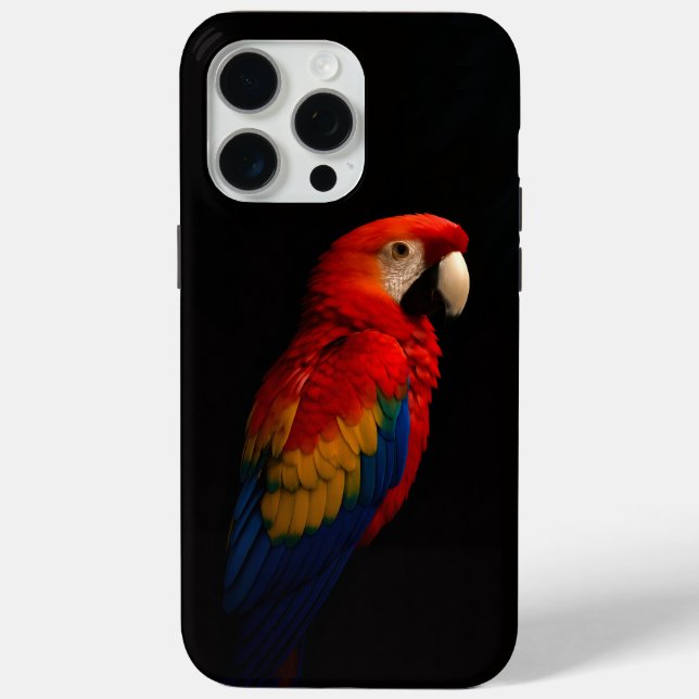 Black 4 Luxe iPhone 15 Pro Max, Scarlet Parrot Case-Mate iPhone Hülle (Rückseite)