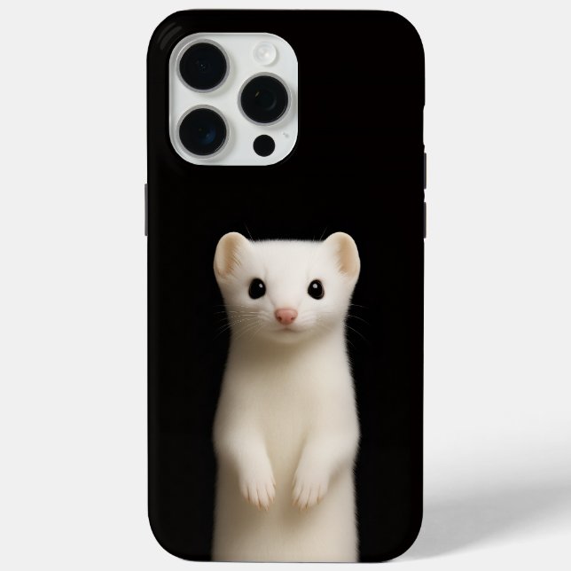 Black 4 Luxe iPhone 15 Pro Max, Stylish Ermine Case-Mate iPhone Hülle (Rückseite)
