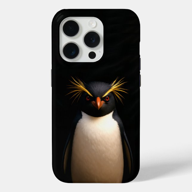 Black 4 Luxe iPhone 15 Pro, Rockhopper Penguin Case-Mate iPhone Hülle (Rückseite)