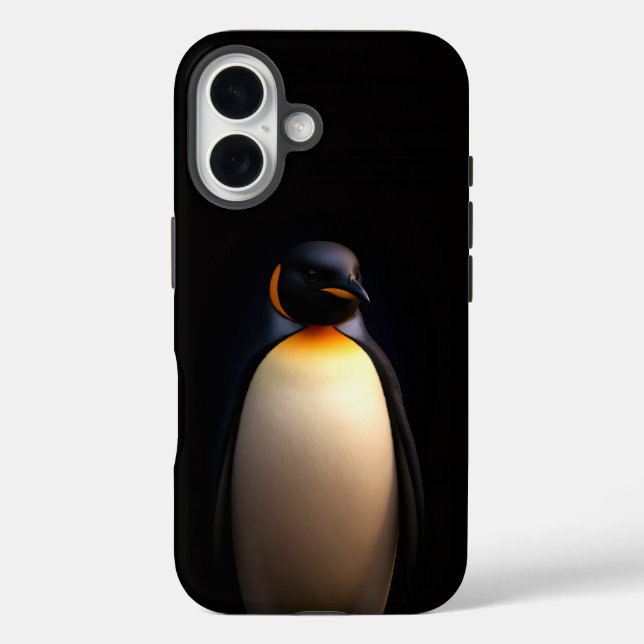 Black 4 Luxe iPhone 16 Case-Mate, Kaiser Pinguin Case-Mate iPhone Hülle (Rückseite)