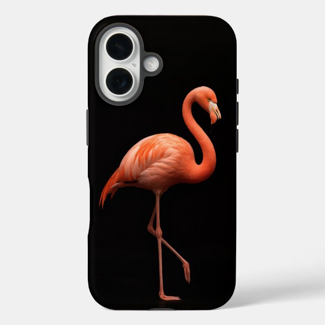 Black 4 Luxe iPhone 16 Case-Mate, rosa Flamingo Case-Mate iPhone Hülle (Rückseite)