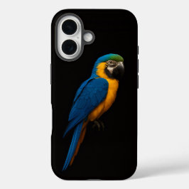 Black 4 Luxe iPhone 16 Mate, Blue Yellow Macaw iPhone 16 Hülle
