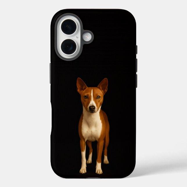 Black 4 Luxe iPhone 16 Mate, Classy Basenji Dog Case-Mate iPhone Hülle (Rückseite)