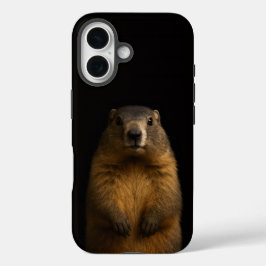 Black 4 Luxe iPhone 16 Mate, Fluffy Marmot iPhone 16 Hülle