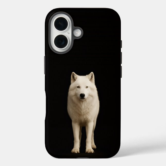 Black 4 Luxe iPhone 16 Mate, Ivory Arctic Wolf Case-Mate iPhone Hülle (Rückseite)