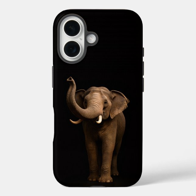 Black 4 Luxe iPhone 16 Mate, Mighty Elephant Case-Mate iPhone Hülle (Rückseite)