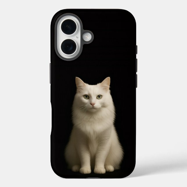 Black 4 Luxe iPhone 16 Mate, Turkish Angora Cat Case-Mate iPhone Hülle (Rückseite)
