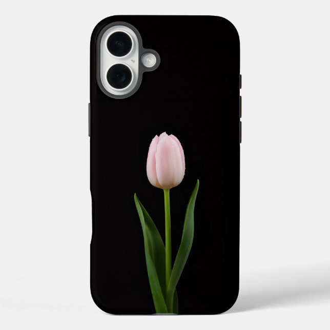 Black 4 Luxe iPhone 16 Plus, Blush Pink Tulip Case-Mate iPhone Hülle (Rückseite)