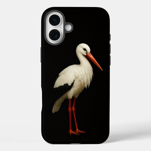 Black 4 Luxe iPhone 16 Plus, Graceful Stork Case-Mate iPhone Hülle (Rückseite)