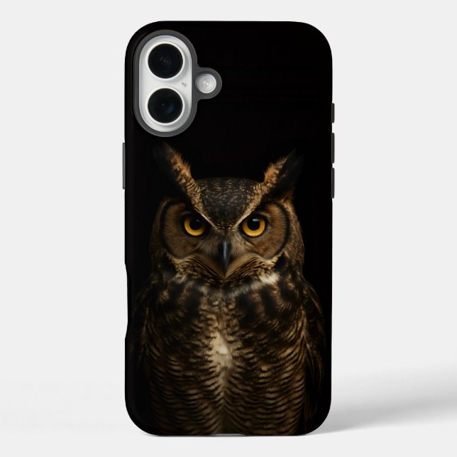 Black 4 Luxe iPhone 16 Plus Mate, Golden Eye Owl Case-Mate iPhone Hülle (Rückseite)