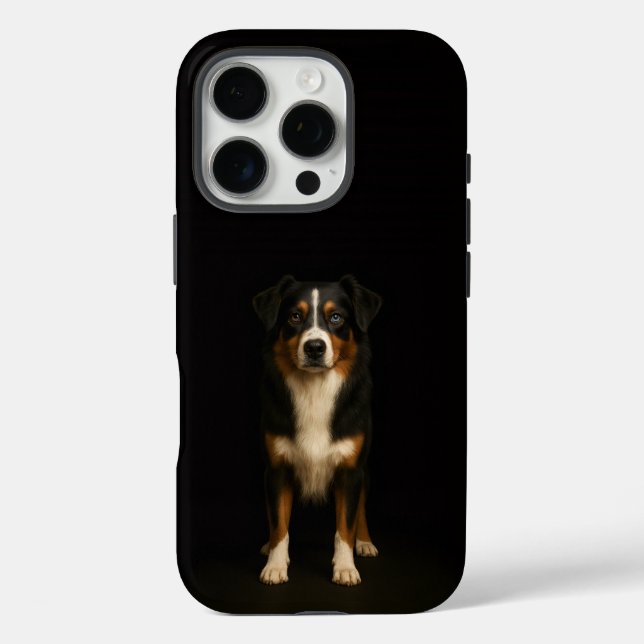 Black 4 Luxe iPhone 16 Pro, Aussie Shepherd Dog Case-Mate iPhone Hülle (Rückseite)