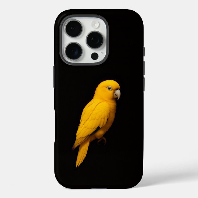 Black 4 Luxe iPhone 16 Pro, Golden Parakeet Case-Mate iPhone Hülle (Rückseite)