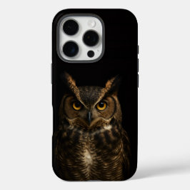 Black 4 Luxe iPhone 16 Pro Mate, Golden Eye Owl iPhone 16 Pro Hülle