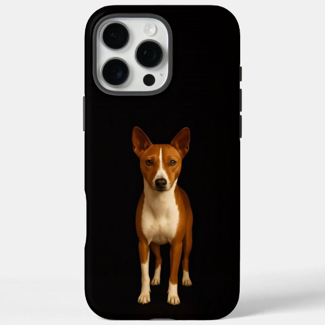 Black 4 Luxe iPhone 16 Pro Max, Classy Basenji Dog Case-Mate iPhone Hülle (Rückseite)