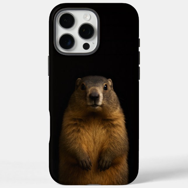 Black 4 Luxe iPhone 16 Pro Max, Fluffy Marmot Case-Mate iPhone Hülle (Rückseite)