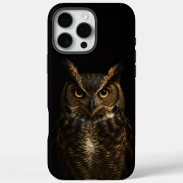 Black 4 Luxe iPhone 16 Pro Max, Golden Eye Owl iPhone 16 Pro Max Hülle