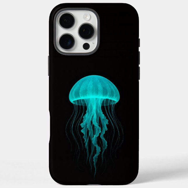 Black 4 Luxe iPhone 16 Pro Max, Green Jellyfish Case-Mate iPhone Hülle (Rückseite)