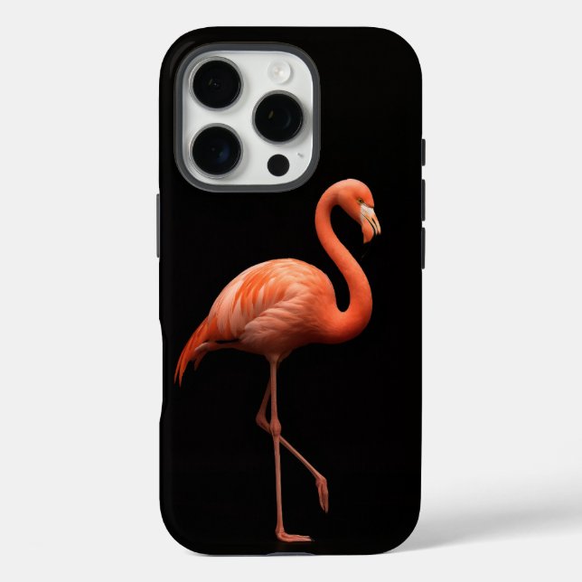 Black 4 Luxe iPhone 16 Pro, rosa Flamingo Bird Case-Mate iPhone Hülle (Rückseite)