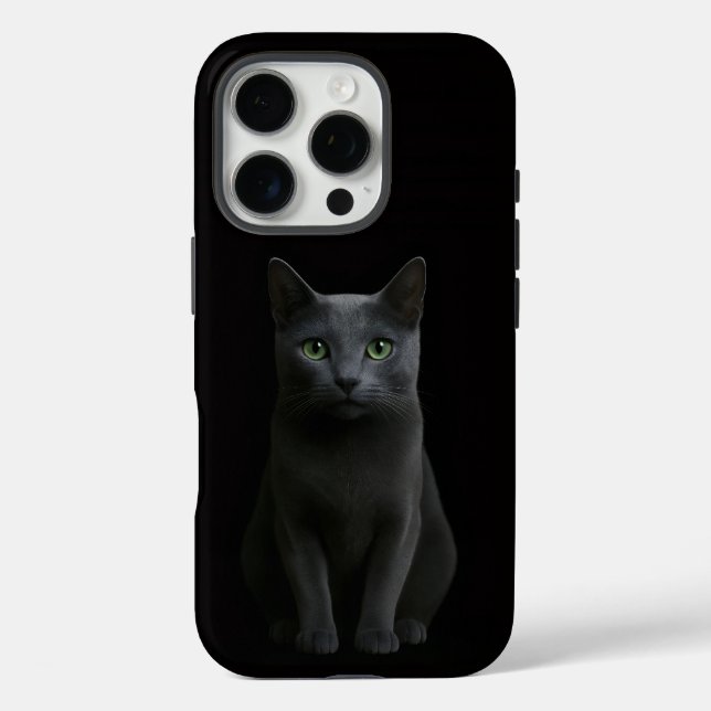 Black 4 Luxe iPhone 16 Pro, Russian Blue Cat Case-Mate iPhone Hülle (Rückseite)