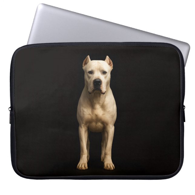Black 4 Luxe Laptop Sleeve, Bold Dogo Argentino Laptopschutzhülle (Vorderseite)