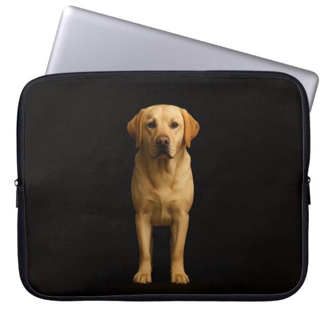 Black 4 Luxe Laptop Sleeve, Minimalist Labrador Laptopschutzhülle (Vorderseite)