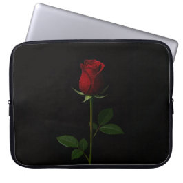 Black 4 Luxe Laptop Sleeve, Velvet Red Rose Laptopschutzhülle