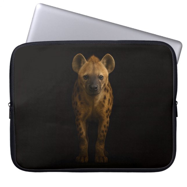 Black 4 Luxe Laptop Sleeve, Wild Spotted Hyena Laptopschutzhülle (Vorderseite)