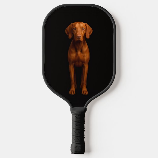 Black 4 Luxe Pickleball Paddle, Agile Vizsla Dog Schläger (Rückseite)