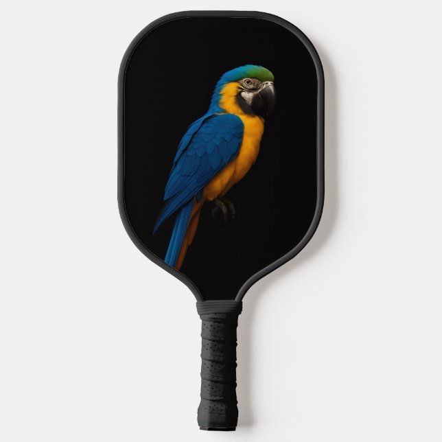 Black 4 Luxe Pickleball Paddle, Blue Yellow Macaw Schläger (Rückseite)