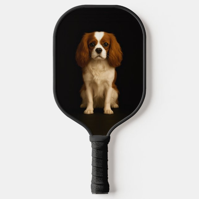 Black 4 Luxe Pickleball Paddle, Cavalier Spaniel Schläger (Vorderseite)
