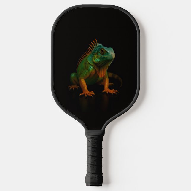 Black 4 Luxe Pickleball Paddle, Green Iguana Schläger (Rückseite)