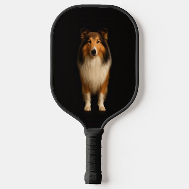 Black 4 Luxe Pickleball Paddle, Loyal Collie Dog Schläger (Rückseite)