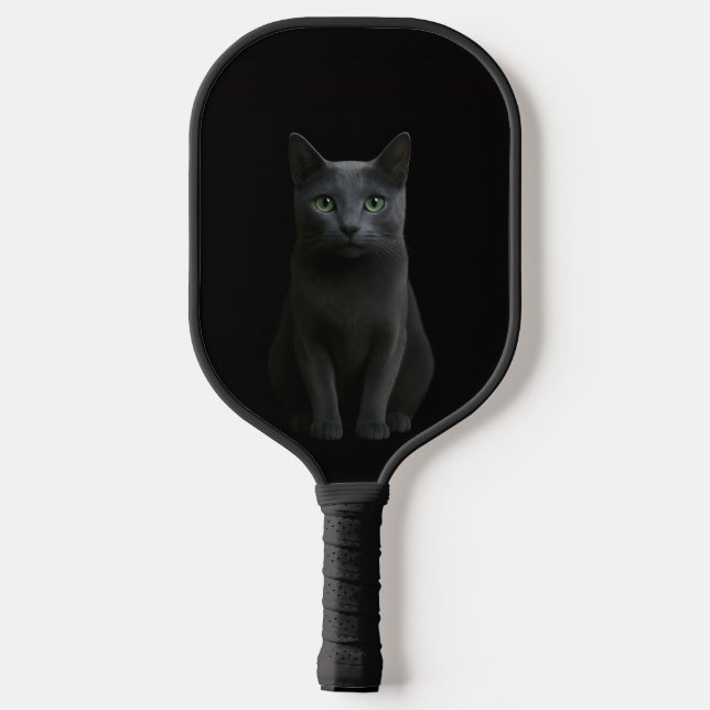 Black 4 Luxe Pickleball Paddle, Russian Blue Cat Schläger (Rückseite)